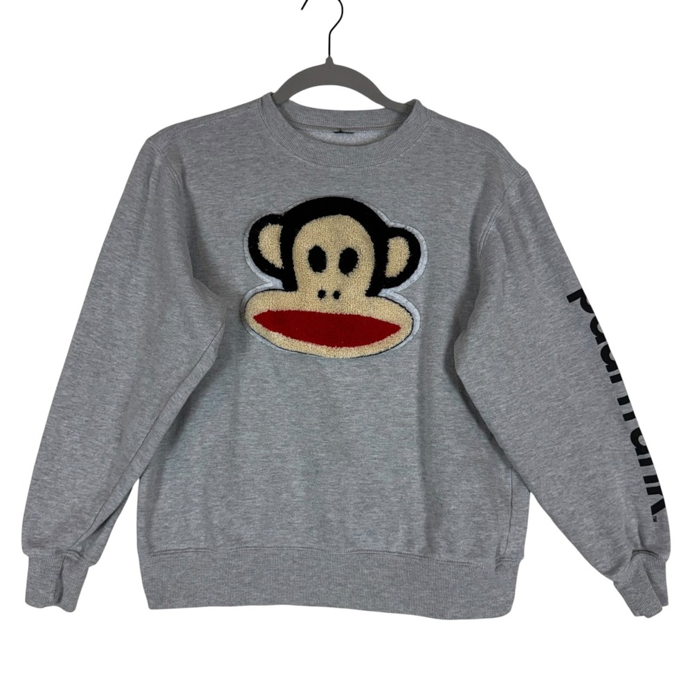 Paul Frank Sweatshirt Womens Small Gray Julius Monkey Graphic Fleece Pullover